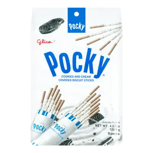 GLICO Cookies & Cream Pocky Cookie Sticks - Family Pack, 9 Packs, 4.57oz