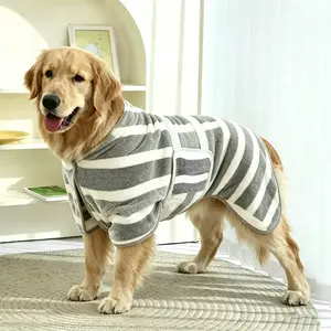 Dog Bathrobe Towel, Super Absorbent Quick Dry Dog Drying Robe with Adjustable Velcro Closure, No More Wet Mess After Bath, Soft & Comfortable for Small Medium Large Dogs