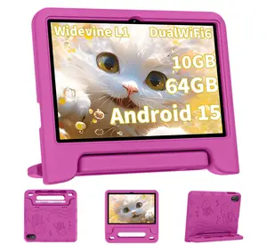 KidsTablet 10.1" Android 15 Kids Tablet 10GB+64GB Dual Camera 6000mAh Eyesight Protecting Parent Control Child Education Tablet with WiFi Birthday Gift familyipad