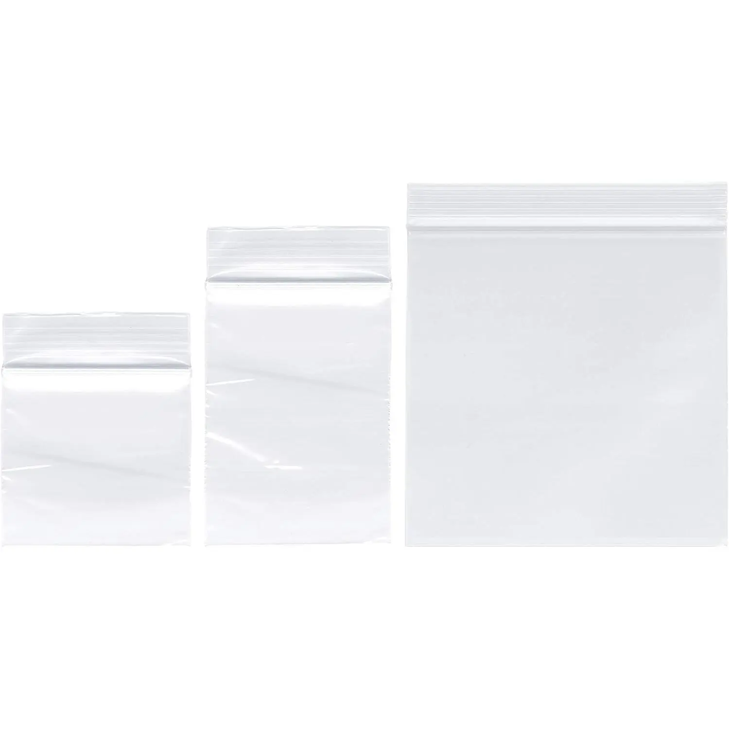 500 Pack 2 Mil Clear Plastic Reclosable Bags, 3 Assorted Sizes, 2x2 2x3 5x5 Inch Clear Durable Plastic Resealable Zipper Baggies for , Beads, ,Snack, Storage, Shipping & Packaging