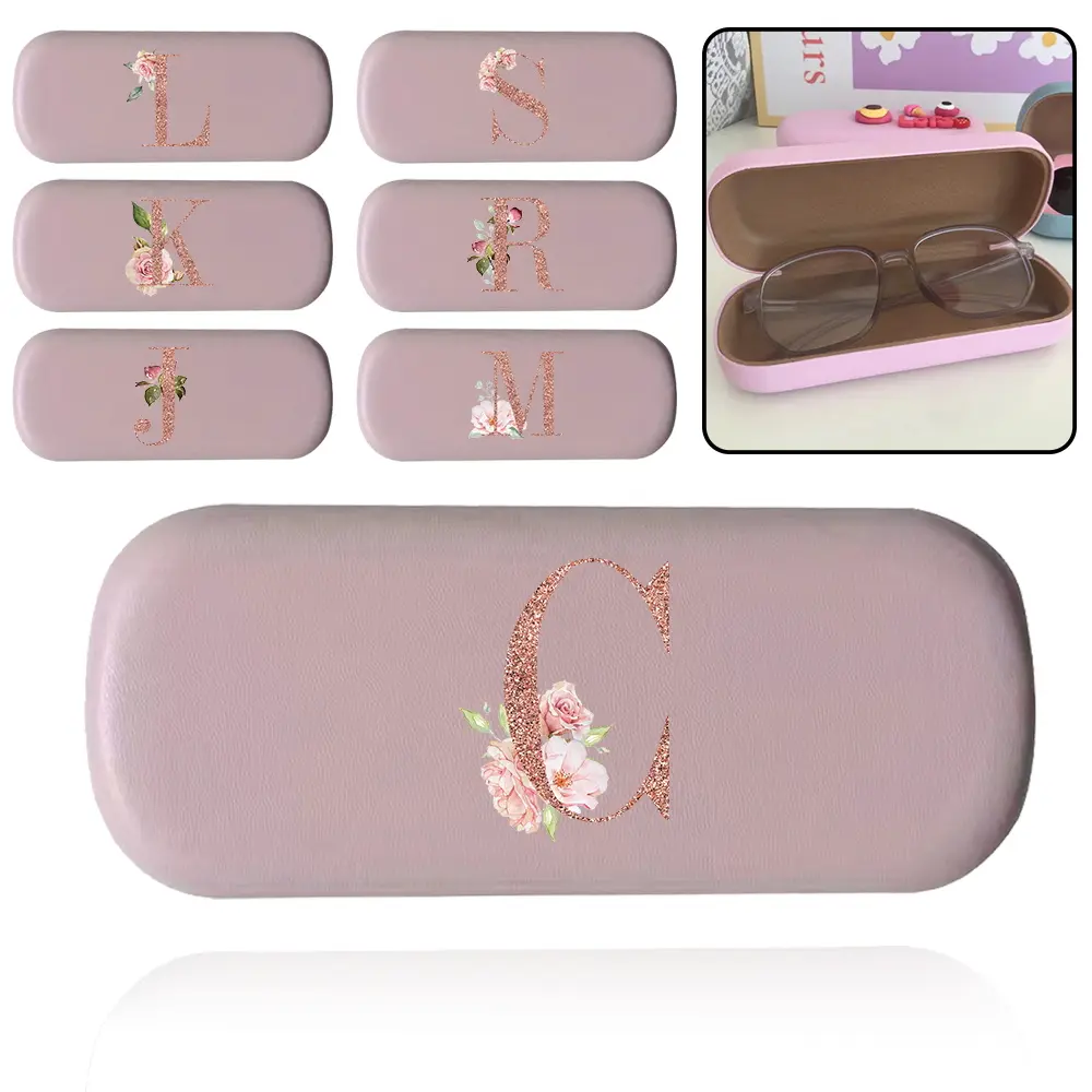 Trendy Hard-Shell Glasses Case, 1 Count PU Eyewear Storage Box, Unisex Organizer for Sunglasses Myopia Glasses, Protective Cover with Shockproof Design, Ideal Back to School for Classes & Dorms, Eyeglasses Holder, Portable Sunglasses Organizer