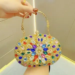 High Quality Rhinestone Women's Evening Dress Banquet Hand  Inlaid Diamond Hand Dinner Cheongsam Bag Crossbody Bag Shoulder Bag party prom glass cleaner christmas gift ideas valentine Bling Colorful