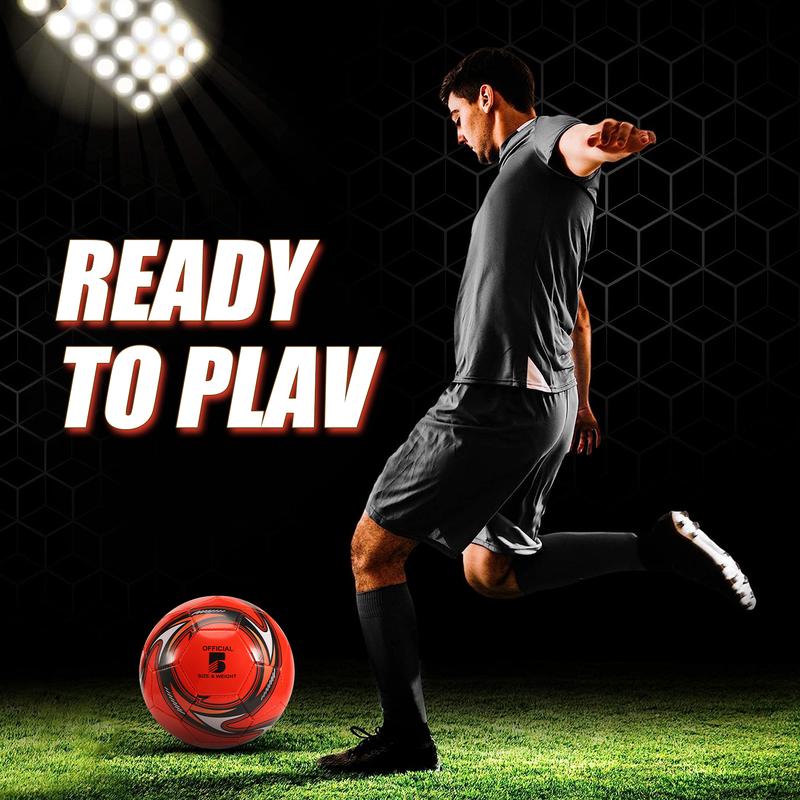 Professional Soccer Ball Size 5 Official Soccer Training Football Ball Competition Outdoor Football Red