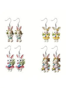 New Easter Earrings, Bunny Earrings, Cartoon Acrylic Earrings Jewelry Dangle Accessories