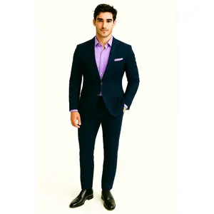 The Lavender Lilac – Navy Suit with Lilac Accents