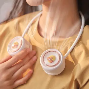 Neck Fan - Personal Fan USB Rechargeable 1800mAh Battery Operated, 3 Speeds Adjustable, 360°Adjustable, Suitable for Home, Office, Travel, Sport, Faster Cooling