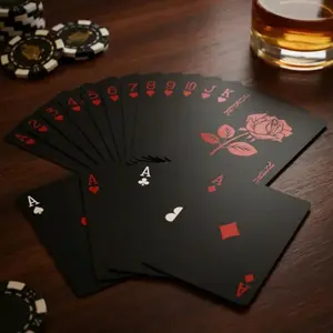 Playing Cards – Waterproof PVC Deck with Unique Pattern & Flower Backing, Poker Cards for Parties, Games, and Magic Tricks