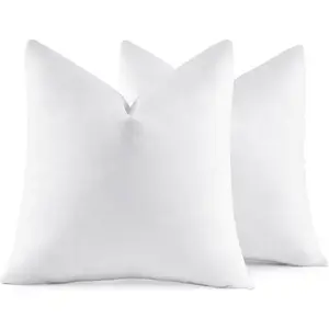 18x18 Pillow Inserts,Set of 2 Down Feather Throw Pillows for Couch Sofa Bed, Decorative Throw Pillow Inserts Cotton,White