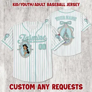 Custom   Princess Jasmine Castle Bow Jersey  Jersey for Kids  Youth & Adults     Castle Bow Jersey