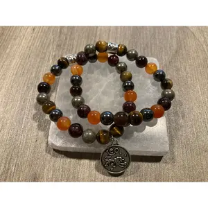 Leo zodiac astrology bracelet - July August - Crystal Jewelry - Tigers eye - Garnet - Pyrite - Carnelian - Hematite