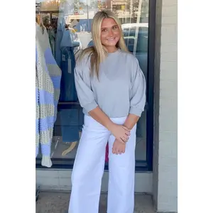 Zenana-Scuba Dolman Sleeve Pullover