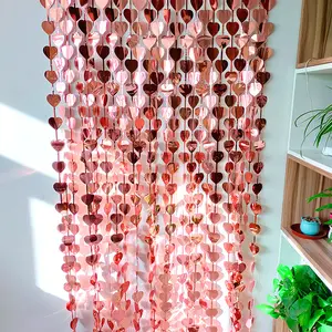 Heart Rain Silk Curtain Decoration | Shimmer Door & Wall Backdrop | Party & Home Decor