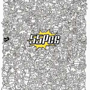 55 Pcs Pen Control Drawing Practice Sheets, Ideal for Adults at Work, Stress Relief, Beginner Artists, Focus & Observation Training, Perfect Gift