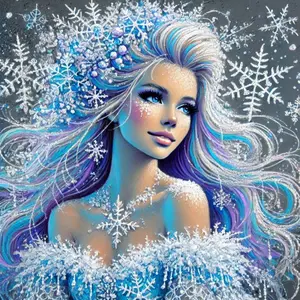 5D DIY Full Diamond Round Drill Painting - Diamond Painting Kit Snowflake Decoration Mosaic Canvas DIY Wall Art, Home Wall Decoration, Suitable for Halloween, Christmas, Birthdays, and Anniversary Gifts