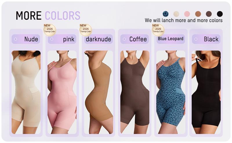 SHECURVE #Livestream Easyslide Plus Size Shapewear Tummy Control Bodysuit Butt Lift Seamless Full Body Shaper Faja with Adjustable Straps & Breathable Mesh Fabric for Everyday Wear
