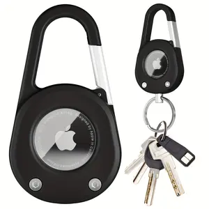 Compatible with Apple AirTag Keychain - Heavy-Duty Anti-Scratch Shockproof Case with Transparent Window & Secure Lock, Lightweight Durable Plastic Shell (///) for AirTag Tracking Device, Accessory for Keys, Bags, Pets, for