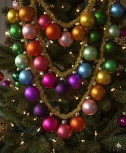 Colorful Glass Garland Large Christmas Ball Ornaments Decoration