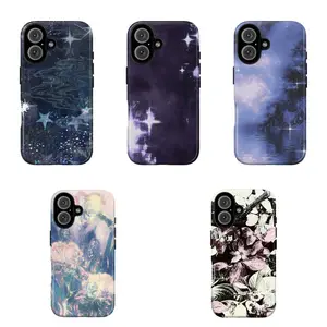 Whimsical Night Floral Phone Case|Vintage Flower & Starry Sky Art Design,Dark Aesthetic Protective Cover For iPhone 17 Pro Max 16 15 14 13 12 11 for Samsung S21 S22 S23 S24 S25 S26 Phone Case|Tough Phone Case|gift for him for her|Best Gift