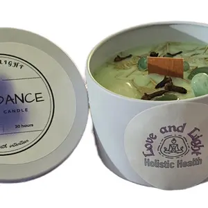 Love and Light Holistic Health Abundance Reiki Infused Candles with 30 Hour Burn Time and Decorative Elements