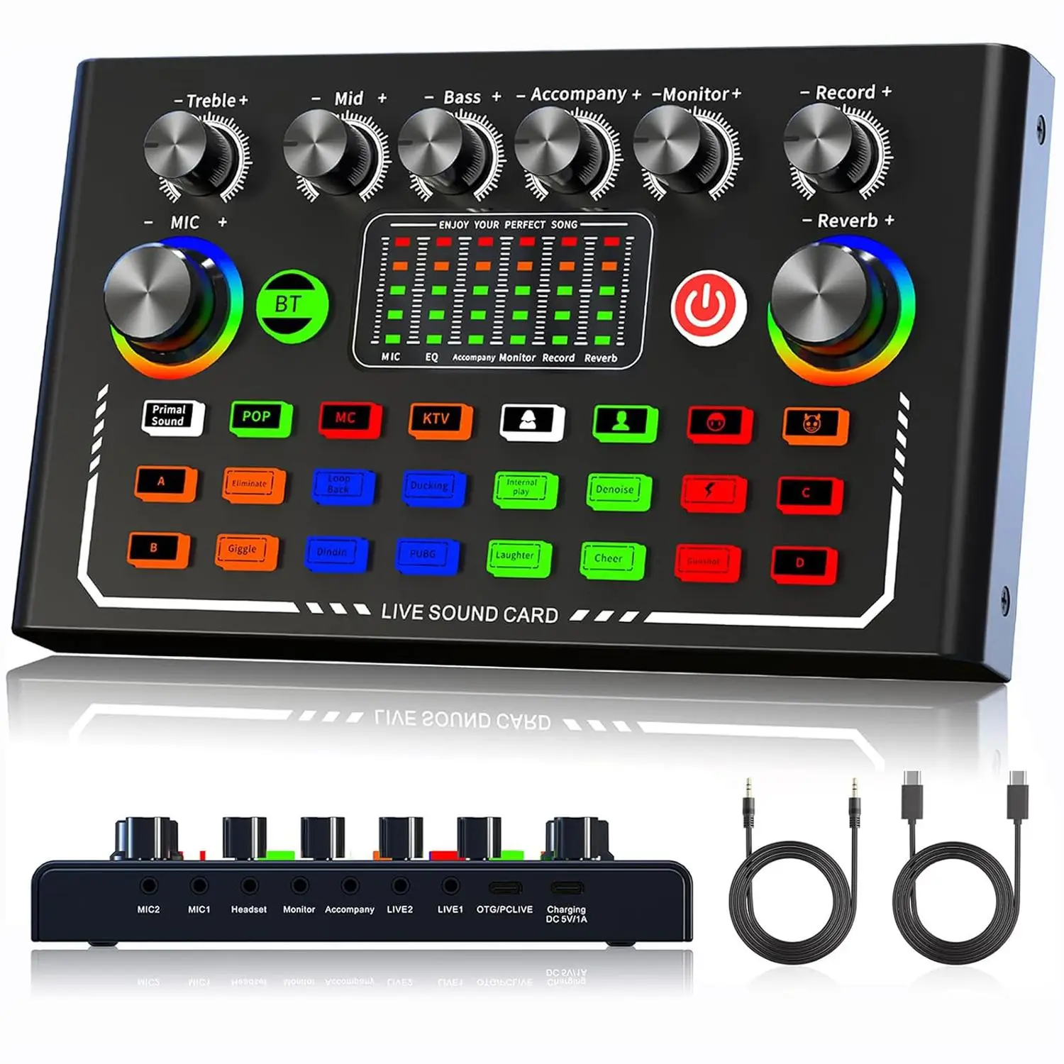 Professional Podcast Equipment Package, 1 Count Wireless Live Audio Equipment, Game Audio Mixer, Bluetooth-compatible Streaming Media Audio Mixer