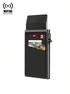 Men's Business Minimalist RFID Blocking Card Holder, Pop Up Card Slot Wallet, Lightweight Portable Credit Card Holder, Money Clip for Men, Card Organizer, RFID Card Slots