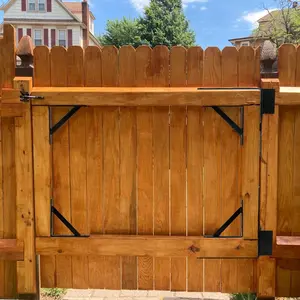 Fence Gate Kit Iron Gate Hardware with Gate Latch for Wooden Fences Shed Doors Heavy Duty Anti Sag Gate Corner Brace Bracket