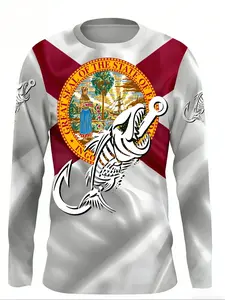 Men's Fishing Tiki F1 Long Sleeve Shirt, Half-Dry Grass Camouflage & Design, k pop demon hunters,y2k clothes,Fish-Biting-Hook Graphic, Quick-Drying Ice Silk Fabric