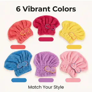 3 Packs Microfiber Hair Towel Wrap for Women – Ultra Soft & Super Absorbent Fast Drying Turban Caps for Wet Hair Coral Fleece Elastic Shower Towels Home Essentials