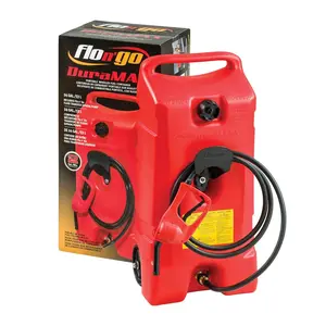 Scepter Flo N' Go Duramax 14 Gal Gas Fuel Tank Container & Pump, Red