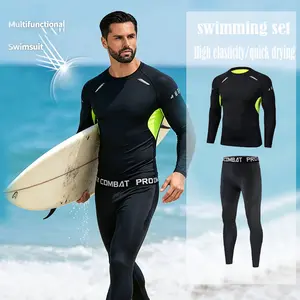 Swim Shirt for Men  Quick Dry Sun Protection Short Sleeve Shirt Quick Dry High Elastic Swimwear Set Soft Comfortable