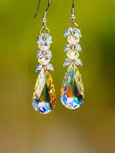 Fashion Artificial Crystal Decor Teardrop Earrings, Elegant Jewelry for Women, Trendy All-match & Exquisite Jewelry for Birthday Gift