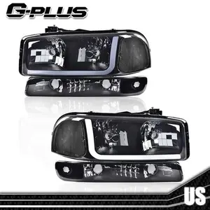 Smoked Lens LED Headlights w/ Turn Signal Lamps Fit For 1999-2007 Sierra Yukon Smoked Lens LED Headlights w/ Turn Signal Lamps Fit For 1999-2007 Sierra Yukon