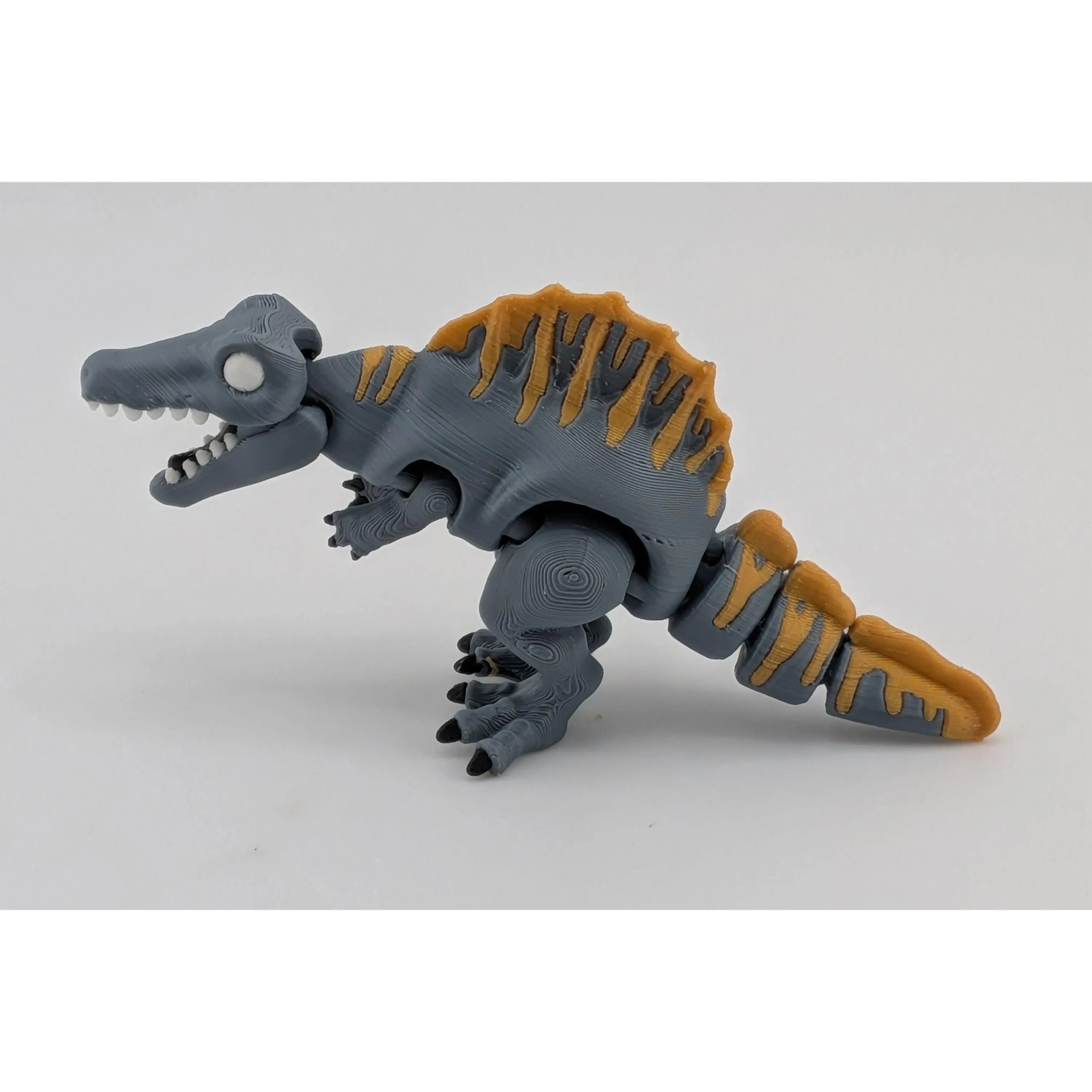 4-Inch Mini Flexi Spinosaurus Dinosaur, Articulated Fidget Figurine for Home Decor & Statue Display