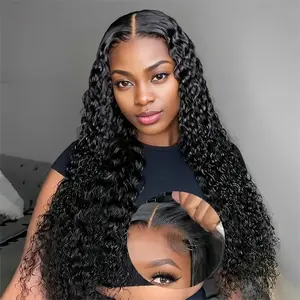 Deep Wave Human Hair Wigs Glueless 6x4 Lace Closure Wig Ready To Wear 5x5 Lace Human Hair Wigs For Women Pre Plucked Pre Cut Brazilian Remy Hair