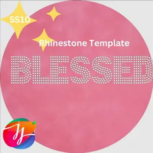 [Just Jessica]+[BLESSED] +[Rhinestone Template]+[reusable]+[magic flock]+[t-shirt bling design]+[bling]