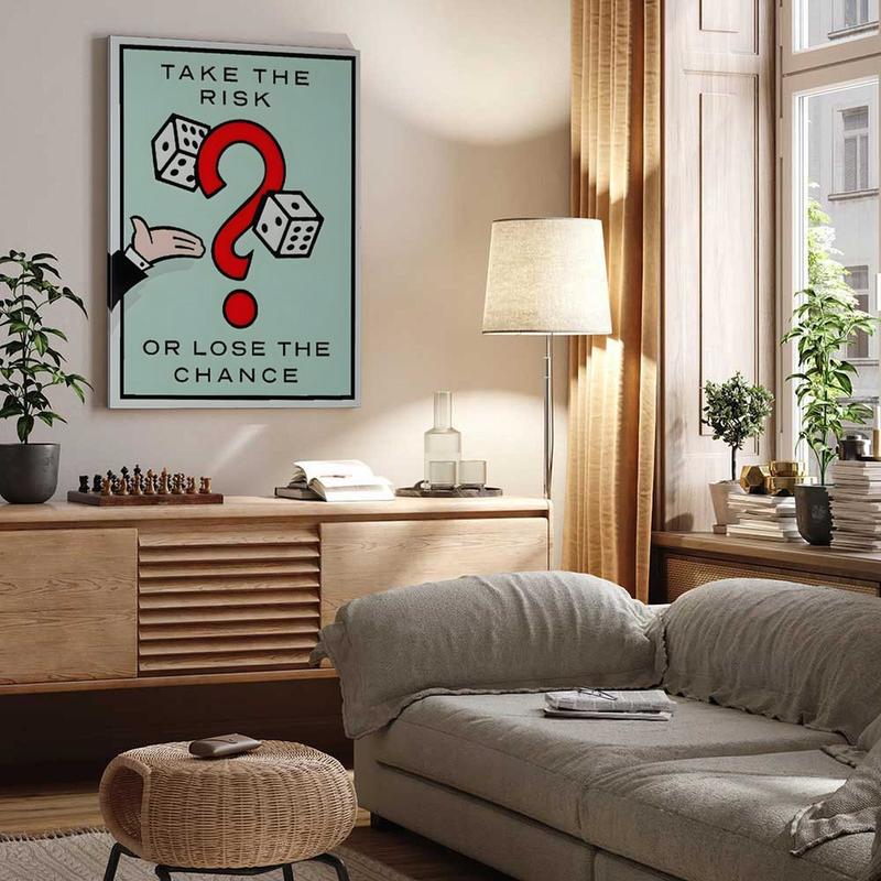 Classic Cartoon Graffiti Canvas Painting "ALECO Monopoly" - Timeless Money Poster for Home, Living Room, Office Wall Decor - Eco-Friendly, Fade-Resistant, UV-Protected Artistic Decoration