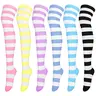 6 Pairs Thigh High Socks Over Knee High Stockings Extra Long Leg Warmers for Women Daily Wear,Cosplay,Mixed Candy Color Stripes,One Size,Halloween Christmas Party Fathersdaygift,Hand Tools Kits