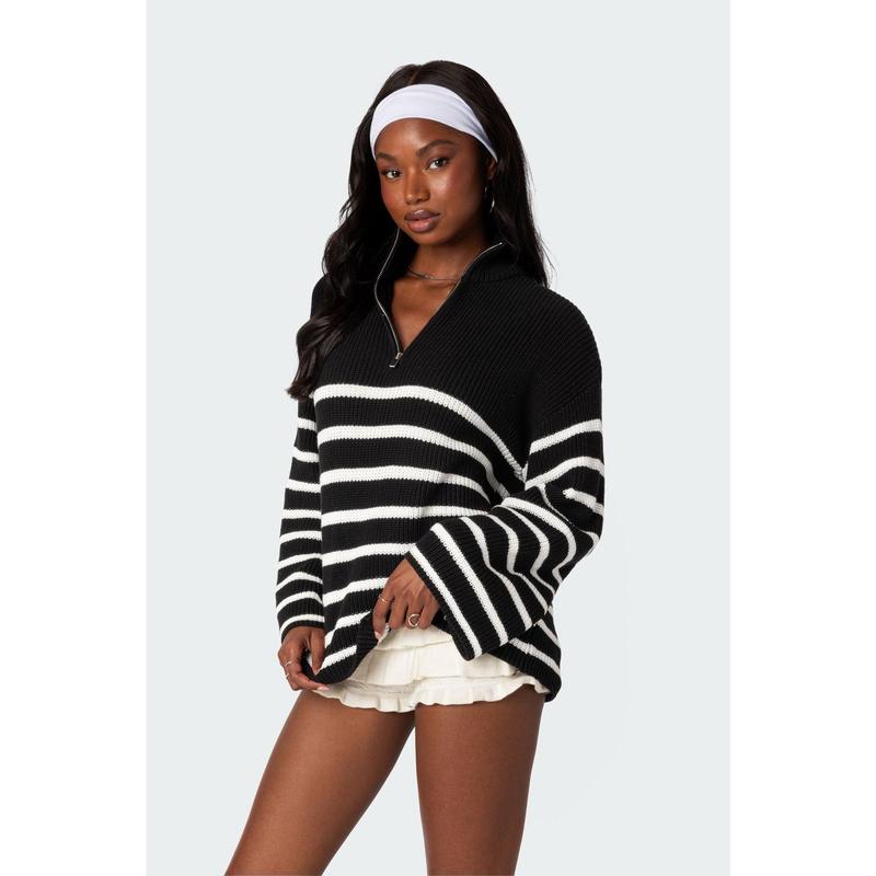 Oversized Quarter Zip Sweater