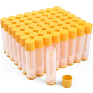 LotFancy Lip Balm Tubes Empty 60PCS 5.5ml (3/16 Oz) Clear Lip Balm Container Tubes BPA Free & Leak Free Refillable Bottles Traditional Organiser Tin