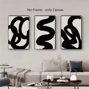 Abstract Line Pattern Canvas Painting without Frame, 3 Counts/set Modern Wall Art Painting, Wall Art Decor for Home Living Room Bedroom Office, Ornaments, Decoration