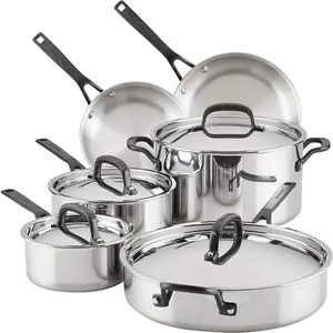 KitchenAid 5-Ply Stainless Steel Cookware Set | 10-Piece