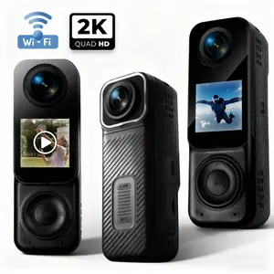 2K Panoramic Action Camera，Loop Recording，WiFi Sync，Dual Lens + Rechargeable Battery，360° Digital Camera,,Portable Sports Camera for Travel Vloggers, Men's Gift