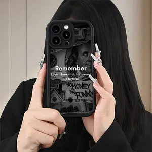 Stylish Phone Case for iPhone 17 E Air Pro ProMax iPhone16 15 14 Plus 13 12 Mini 11 X XS XR, Shockproof Anti-Drop, Soft Grooved Design, Money Print with Bold Quote, Campus/ Commuting/ Outdoor Use, Men/ Women/ Girl/ Boy Gift Choice