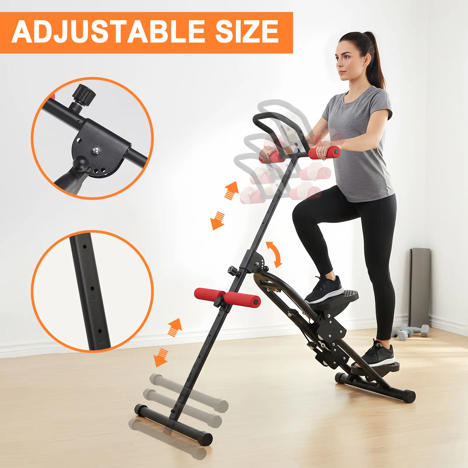 Sostalu Folding Stair Climber Machine - Foldable Fitness Equipment, Portable Workout Equipment, Multifunctional Fitness Tool for Home Gym Full-Body Training