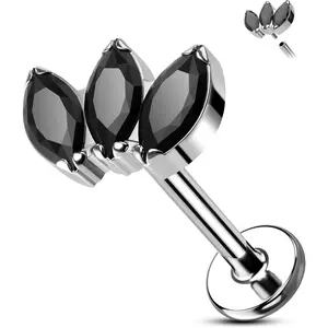 Minimalist Lotus G23 Solid solid Titanium Cartilage Earrings Stud 16G 8MM Internally Threaded Cartilage Tragus Helix Piercing