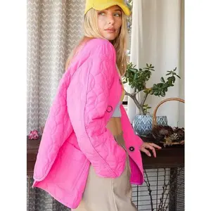 Must Have Quilted Puffer Jacket in Hot Pink