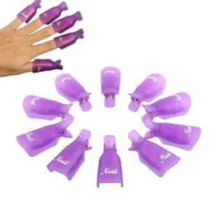 TIKA 10-Pack Nail Polish Remover Clips for UV Gel Soak Off, Reusable Nail Art Removal Caps