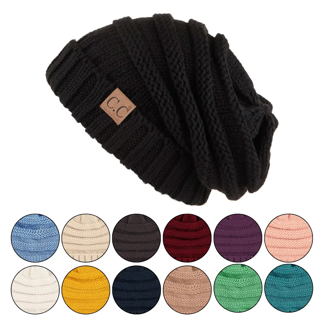 Unisex Slouchy Oversized Beanie – Casual Knit Winter Hat, Stretchable Warm Cap for Men & Women, Perfect for Fall and Winter