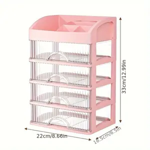 New Crown Tall Large Cosmetic Storage Box, Beauty Organizer, Multi-Layer Office Organizer, Multilayer Storage, Multifunctional Desk Drawer Cabinet, Space-Saving Design, Clear Plastic Boxes