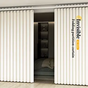 Foldable Solid Color Partition Curtain, Space Expander, Privacy Blinds, Easy Installation, Tool-Free, Living Room Office Fit, Multiple Colors Available, Foldable Window Cover